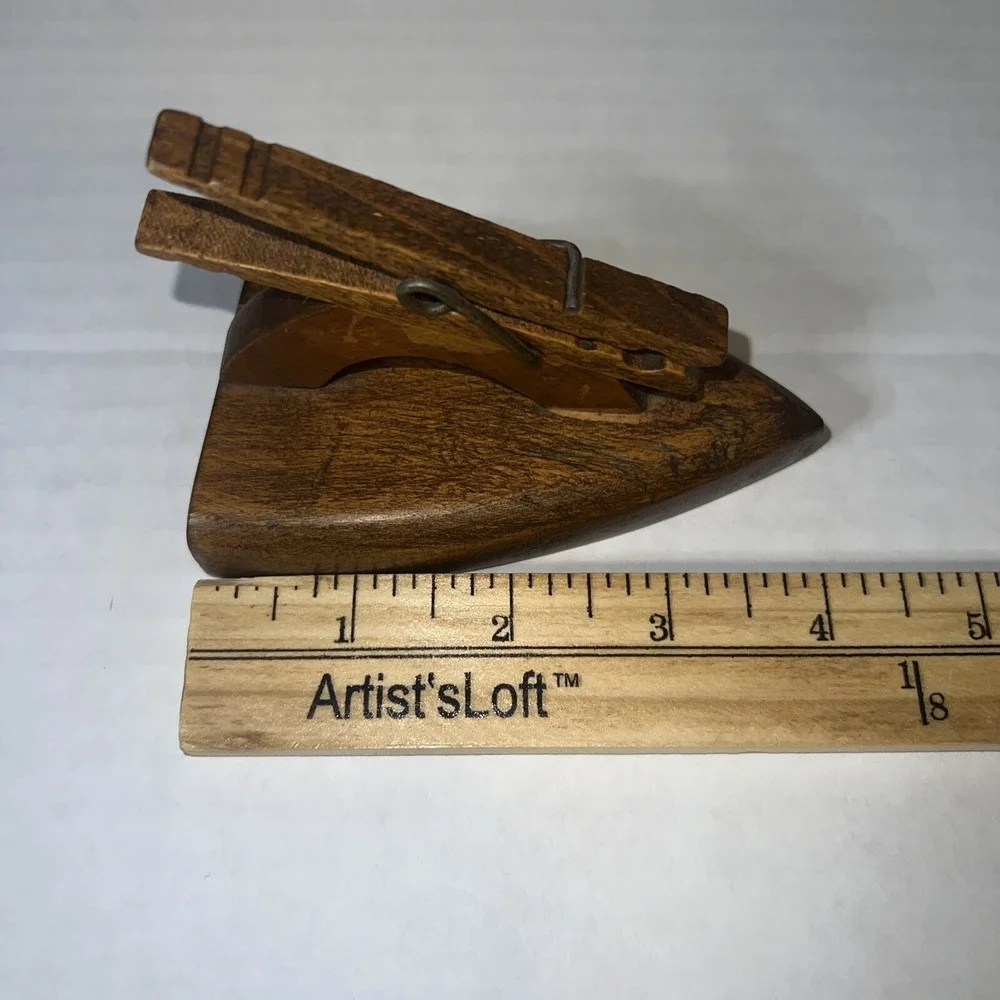 Vintage Handmade Wooden Note Holder / Unique Desk / House‎ Decor